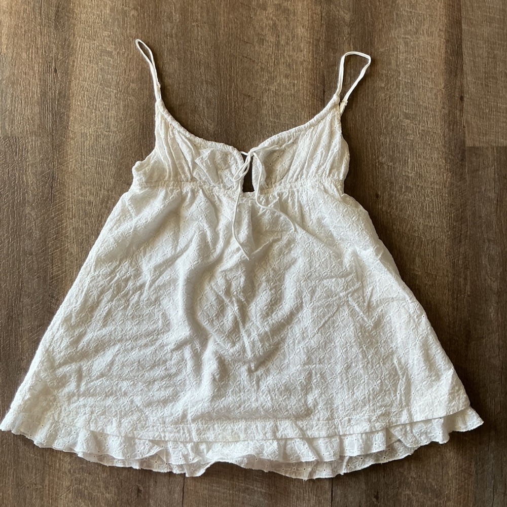 Princess Polly Empress of Love Mini Dress White Babydoll US Size 8 Embroidery